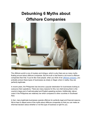 Debunking 6 Myths about Offshore Companies