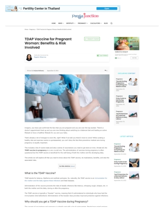 TDAP Vaccine for Pregnant Woman - Benefits & Risk Involved