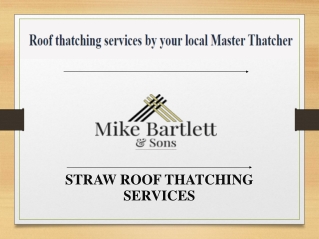 Straw Roof Thatching Services in UK