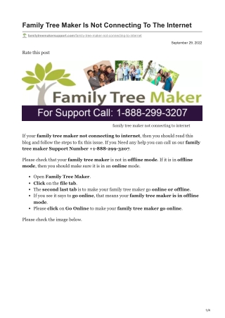Family Tree Maker Is Not Connecting To The Internet