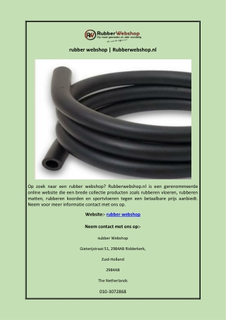 rubber webshop | Rubberwebshop.nl