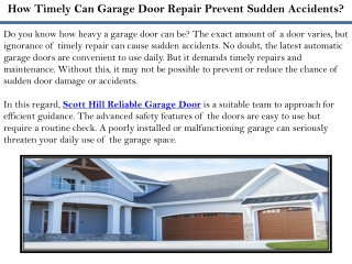 How Timely Can Garage Door Repair Prevent Sudden Accidents?