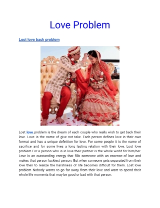 Lost love back problem