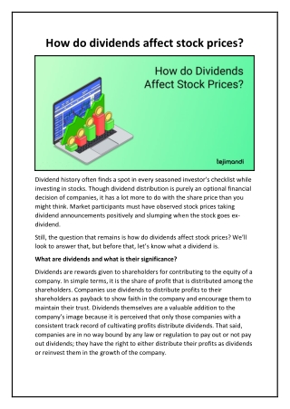 How do dividends affect stock prices