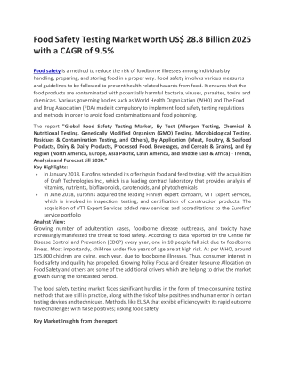 Food Safety Testing Market