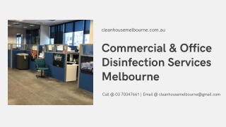 Commercial & Office Disinfection Services Melbourne