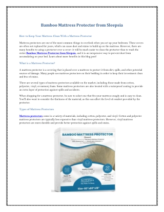 How to Keep Your Mattress Clean With a Mattress Protector
