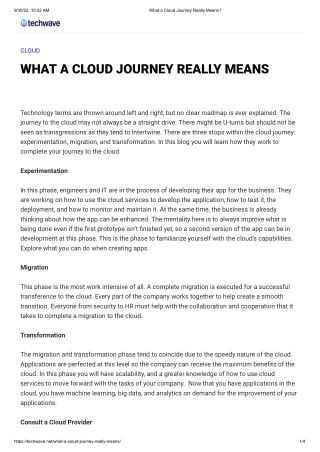 What a Cloud Journey Really Means_