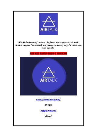Talk With Random People  Airtalk.live
