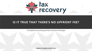 Is it true that there’s no upfront fee? - Tax Recovery Inc