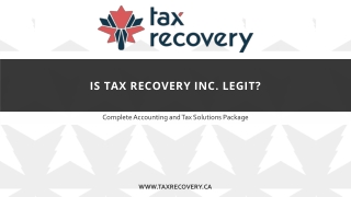 Is Tax Recovery Inc. legit? - Tax Recovery Inc