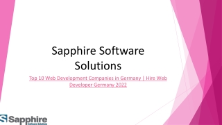 Top 10 Web Development Companies in Germany-Hire Web Developers Germany 2022