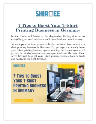 7 Tips to Boost Your T-Shirt Printing Business in Germany