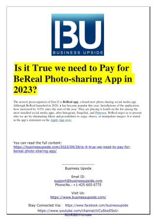 Is it True we need to Pay for BeReal Photo-sharing App in 2023