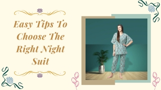 Easy Tips To Choose The Right Night Suit