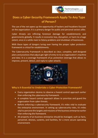 Does a Cyber-Security Framework Apply To Any Type of Person