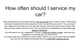 How often should I service my car_