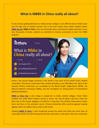 What is MBBS in China really all about?