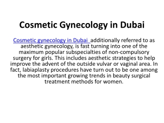 Cosmetic Gynecology in Dubai