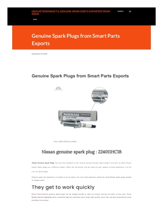 Genuine Spark Plugs from Smart Parts Exports