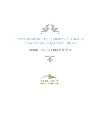 Review of Mount Equity Group's Purchase of Tesla and Microsoft Stock Tokens
