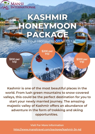 Kashmir Honeymoon Package