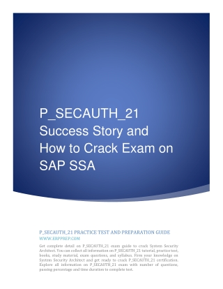 P_SECAUTH_21 Success Story and How to Crack Exam on SAP SSA