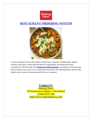 Get the Best Restaurant Ordering System in the UK.