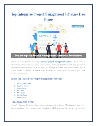 Top Enterprise Project Management Software Free Demos
