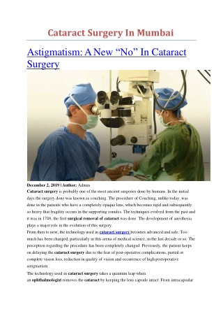 Cataract Eye Specialist in Mumbai- Dr. Niteen Dedhia