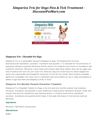 Simparica Trio for Dogs Flea