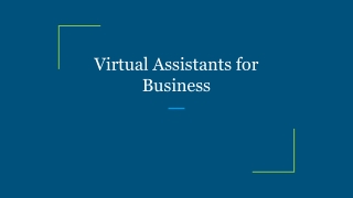 Virtual Assistants for Business