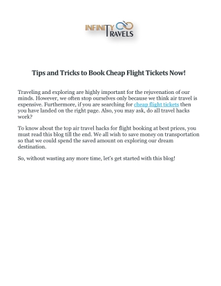 Tips and Tricks to Book Cheap Flight Tickets Now!