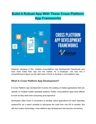 Build A Robust App With These Cross Platform App Frameworks