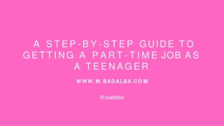 A Step-By-Step Guide To Getting A Part-Time Job As A Teenager