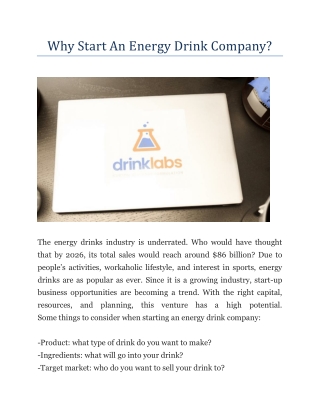 Why Start An Energy Drink Company