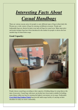 Interesting Facts About Casual Handbags