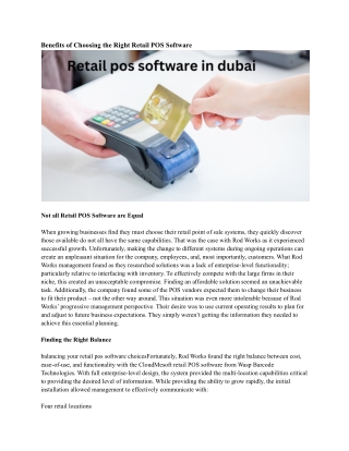 Retail pos software in dubai