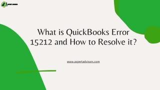 What is QuickBooks Error 15212 and How to Resolve it