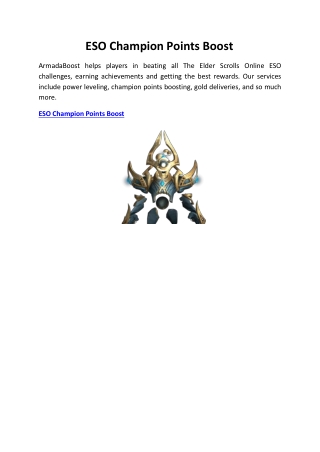 ESO Champion Points Boost
