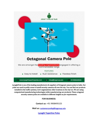Camera poles manufacture in India