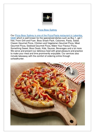 Up to 10% offer - Pizza Boss Sydney Takeaway - Order Now