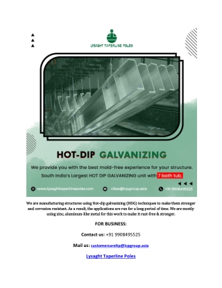 Hot Dip Galvanizing service In South Asia