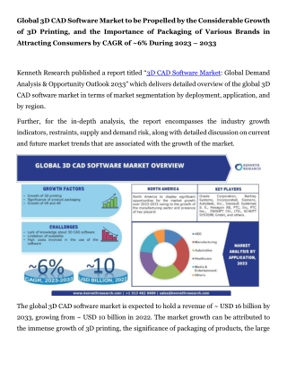 Global 3D CAD Software Market Press Release