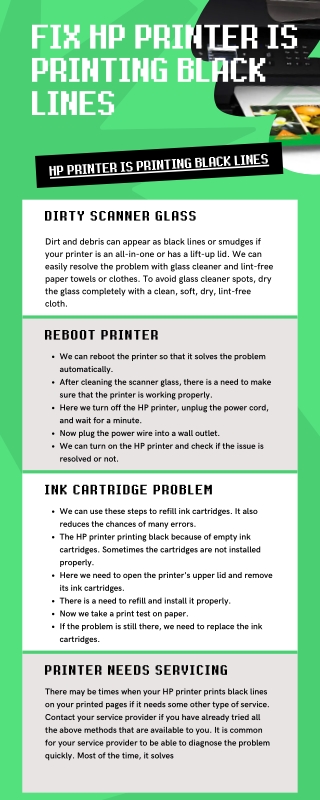 Fix HP printer is printing black lines