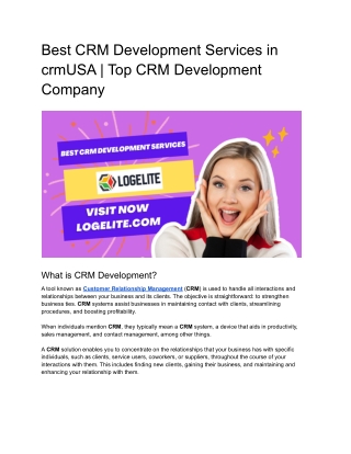 Best CRM Development Services in USA _ Top CRM Development Company