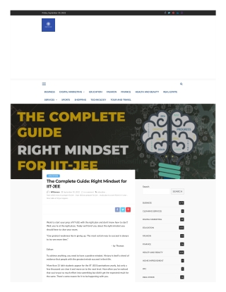 The Complete Guide: Right Mindset for IIT-JEE