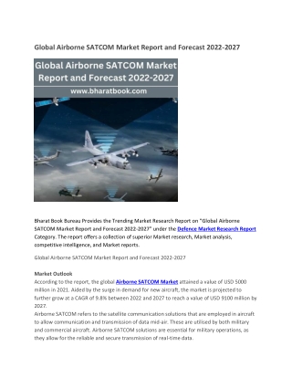 Global Airborne SATCOM Market Report and Forecast 2022-2027