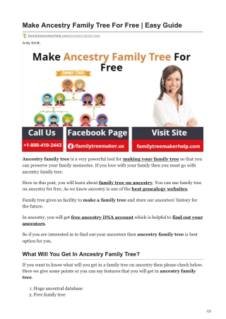 Make Ancestry Family Tree For Free
