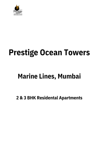 Prestige Ocean Towers Marine Lines Mumbai | E-Brochure